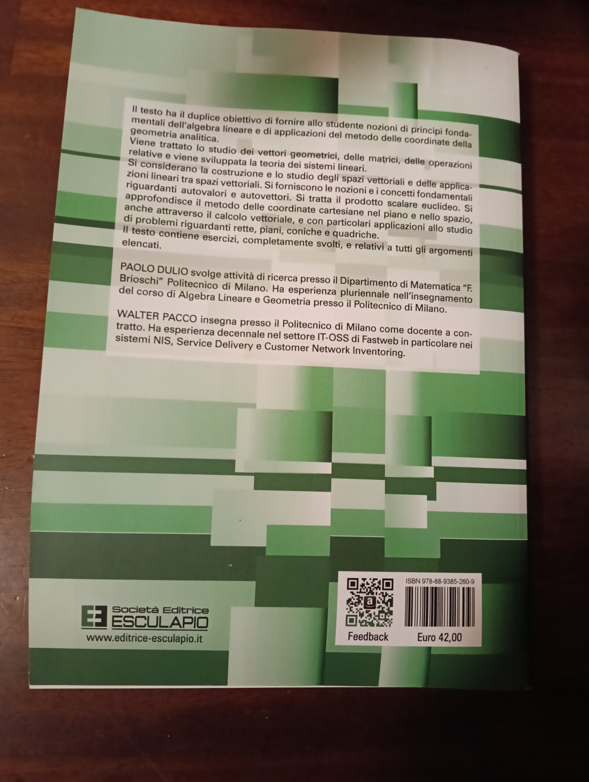 Algebra lineare e geometria analitica, volume 2 - esercizi e temi d'esame con svolgimento - immagine 2
